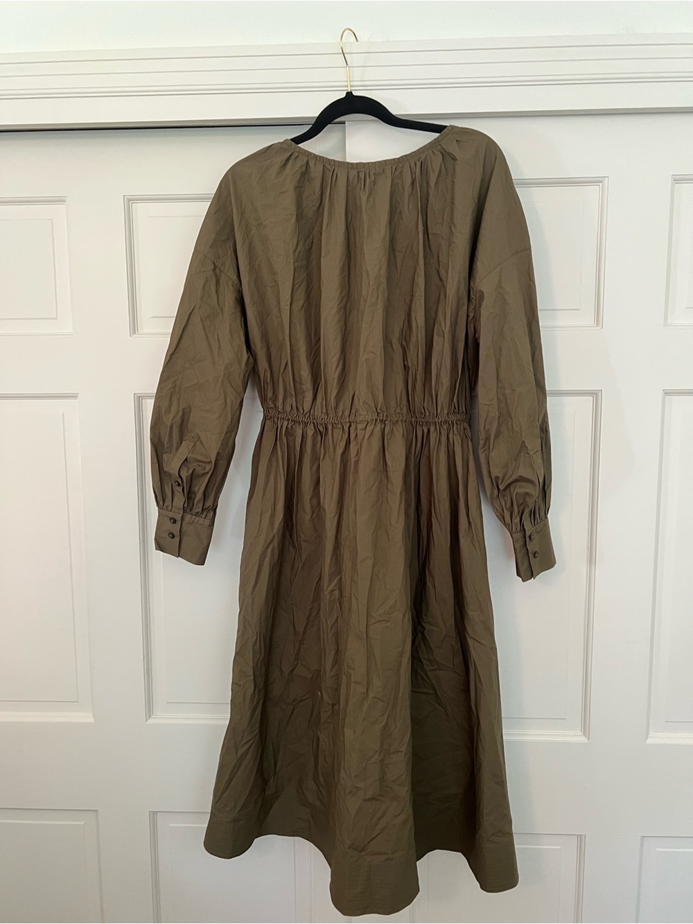 Jason Wu Olive Green Scoop Neck Midi Dress- Size M - Picture 4 of 4